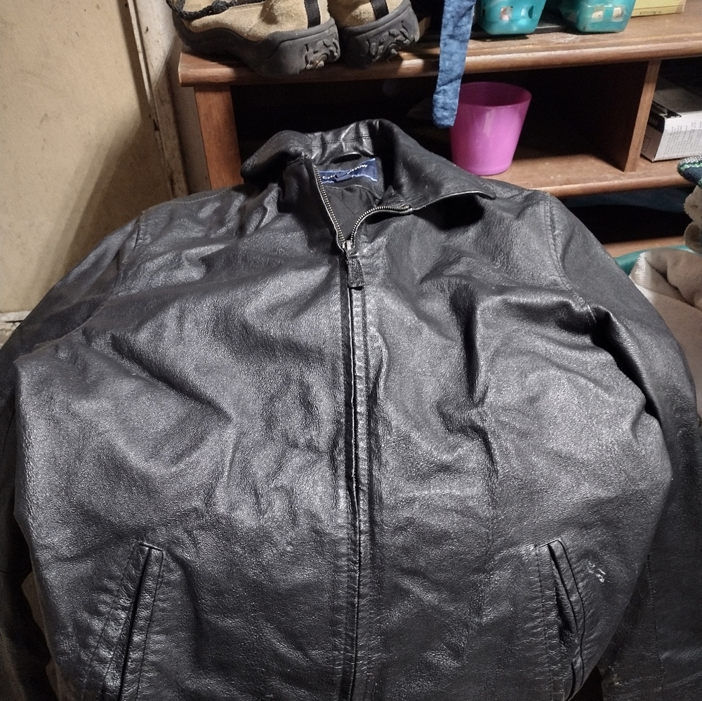 Leather coat